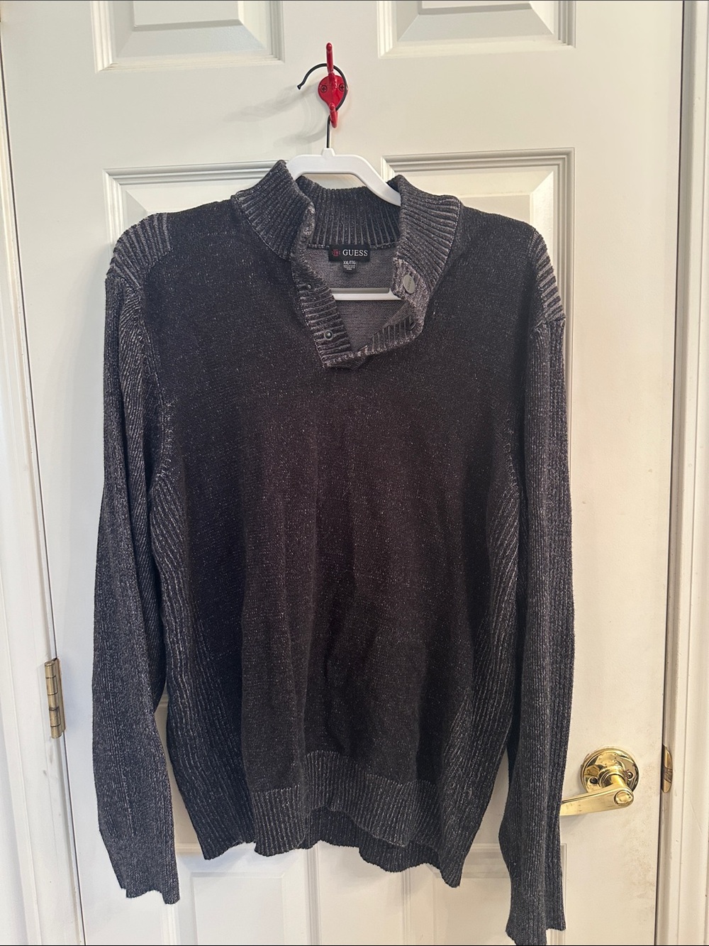 GUESS Men's Dark Charcoal Turtleneck Sweater